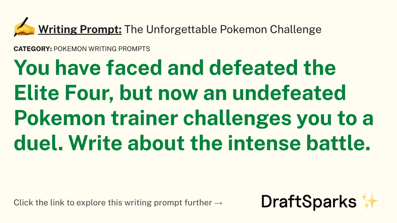 The Unforgettable Pokemon Challenge