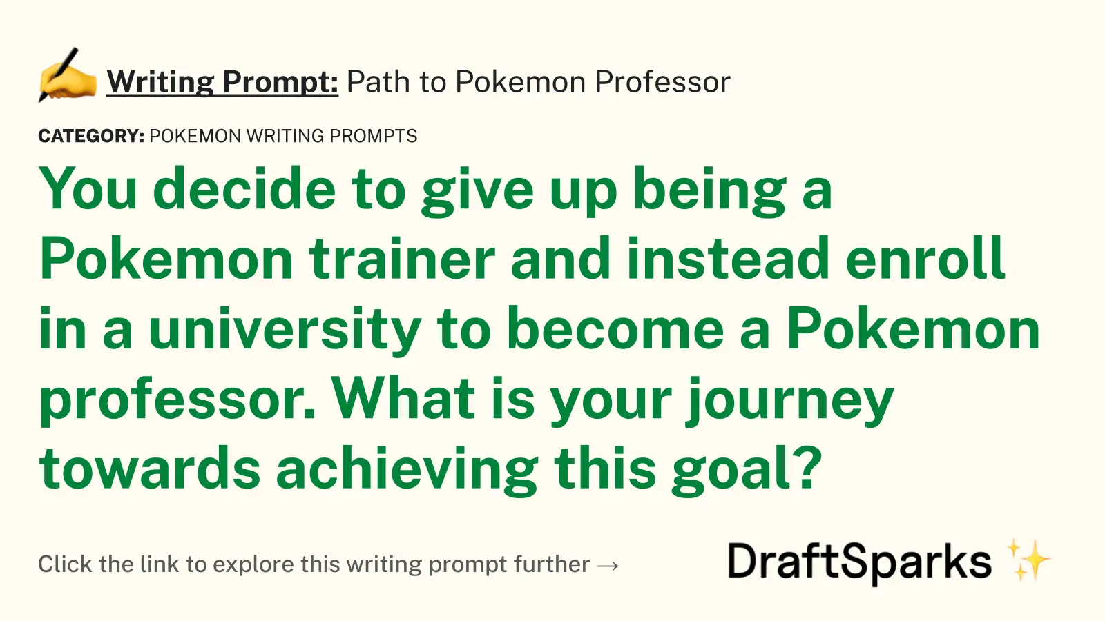 Path to Pokemon Professor