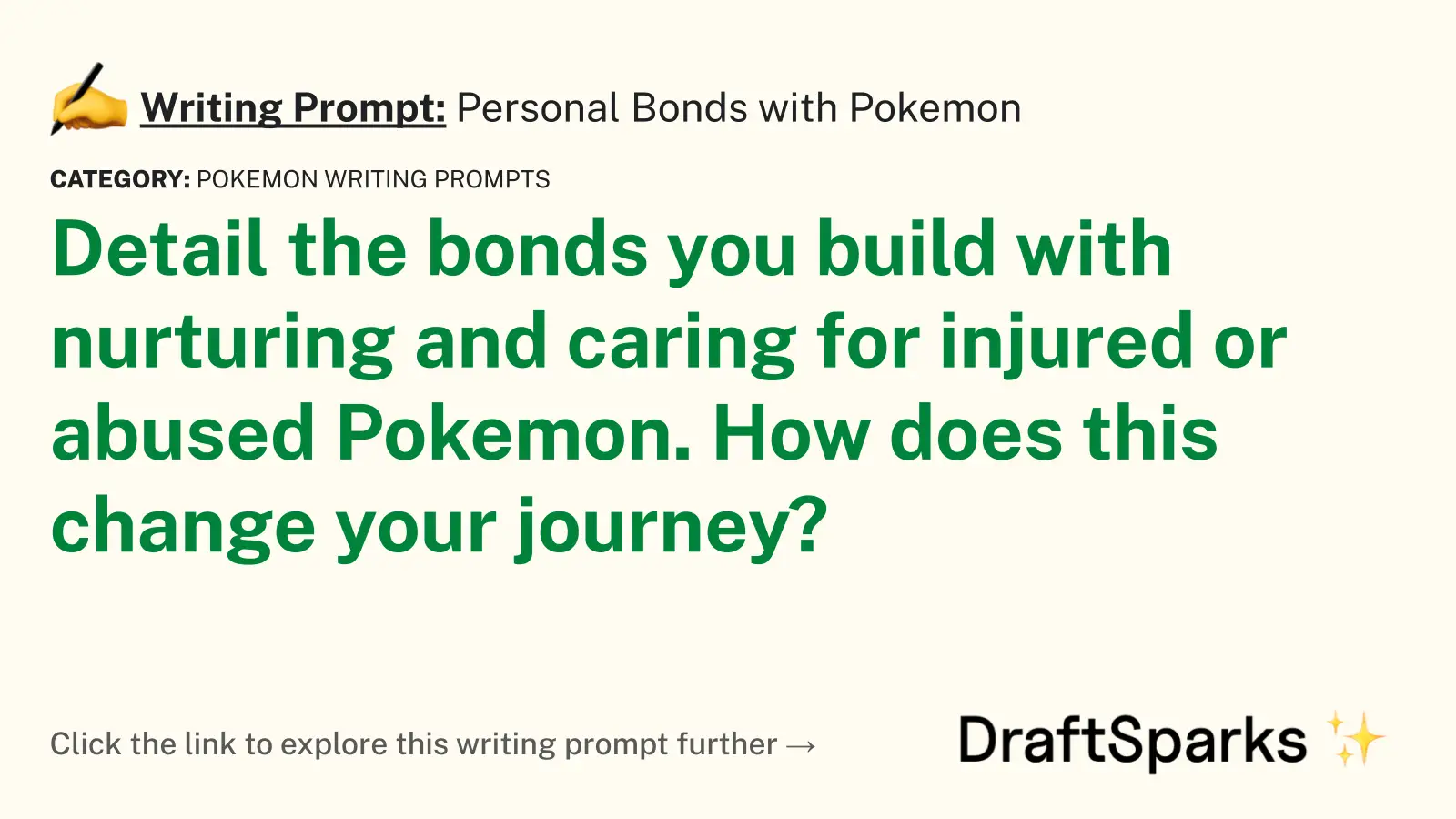 Personal Bonds with Pokemon