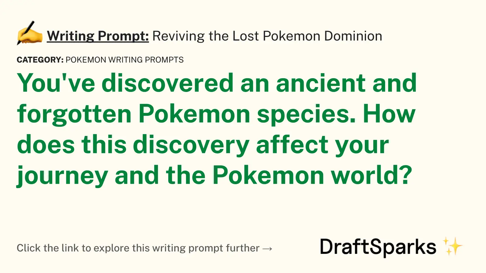 Reviving the Lost Pokemon Dominion