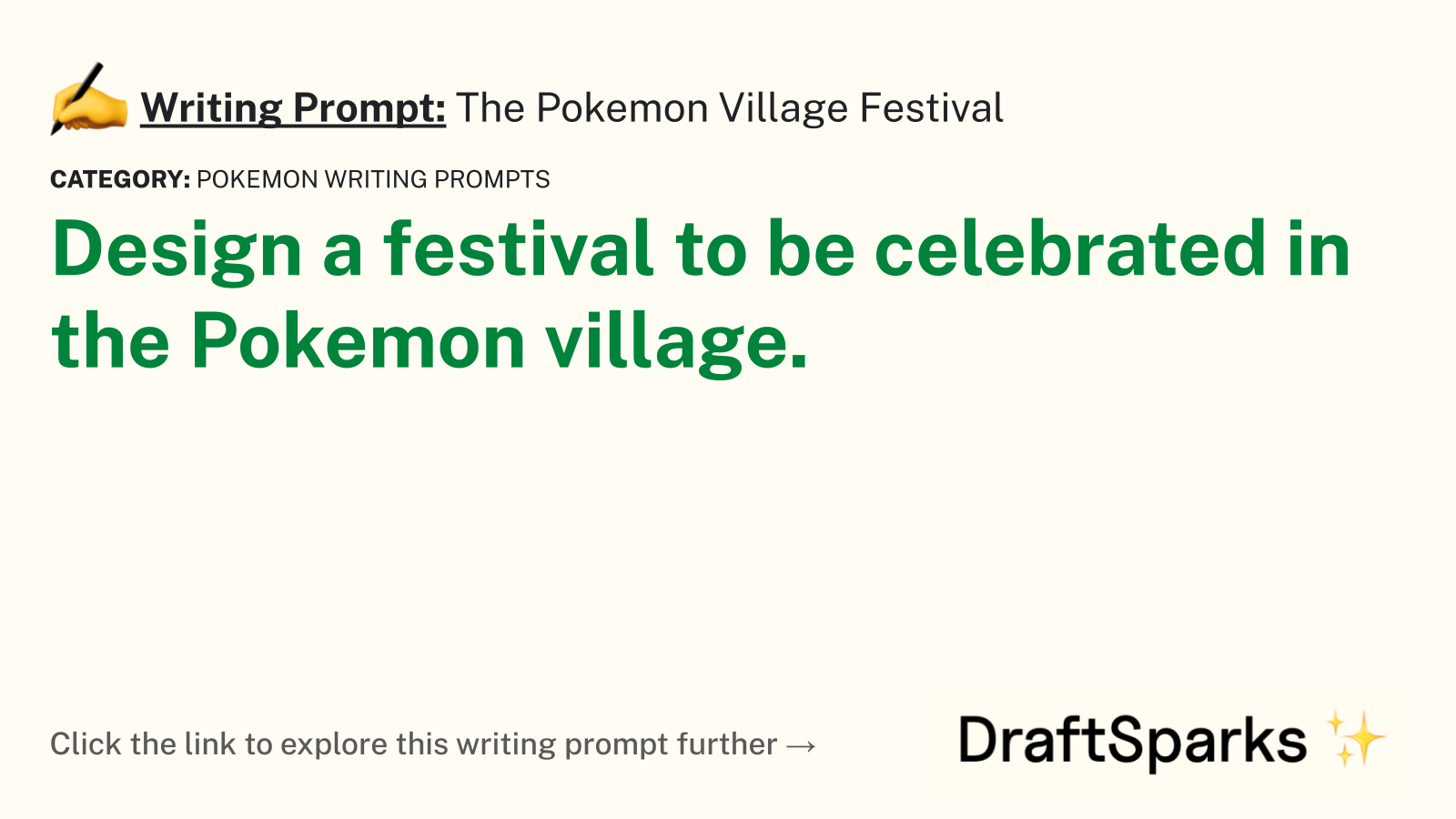 The Pokemon Village Festival