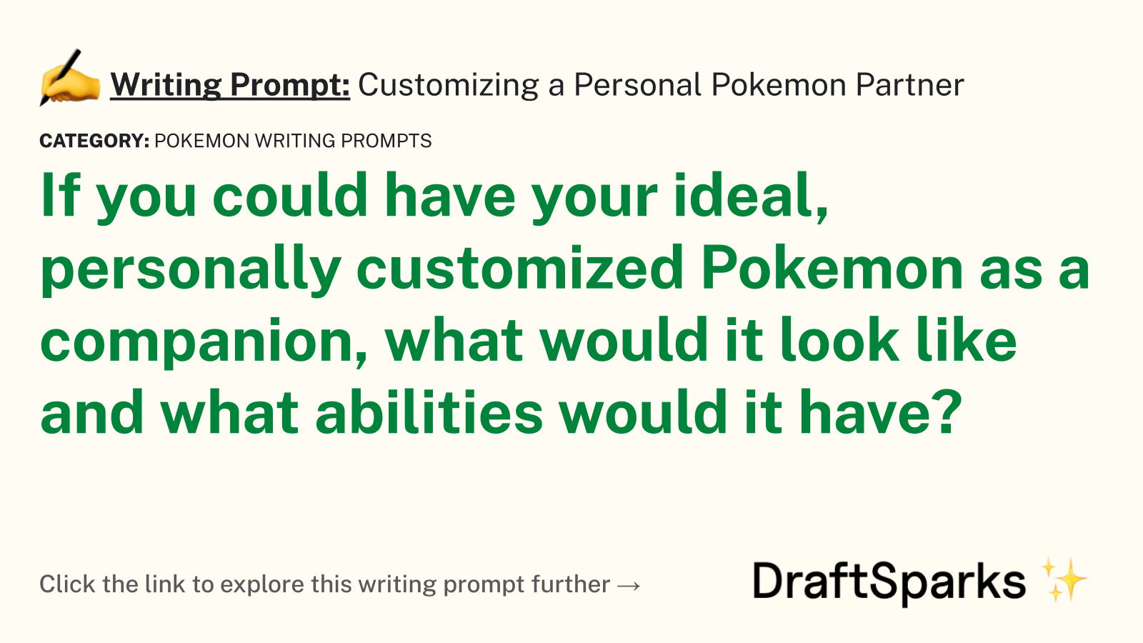 Customizing a Personal Pokemon Partner