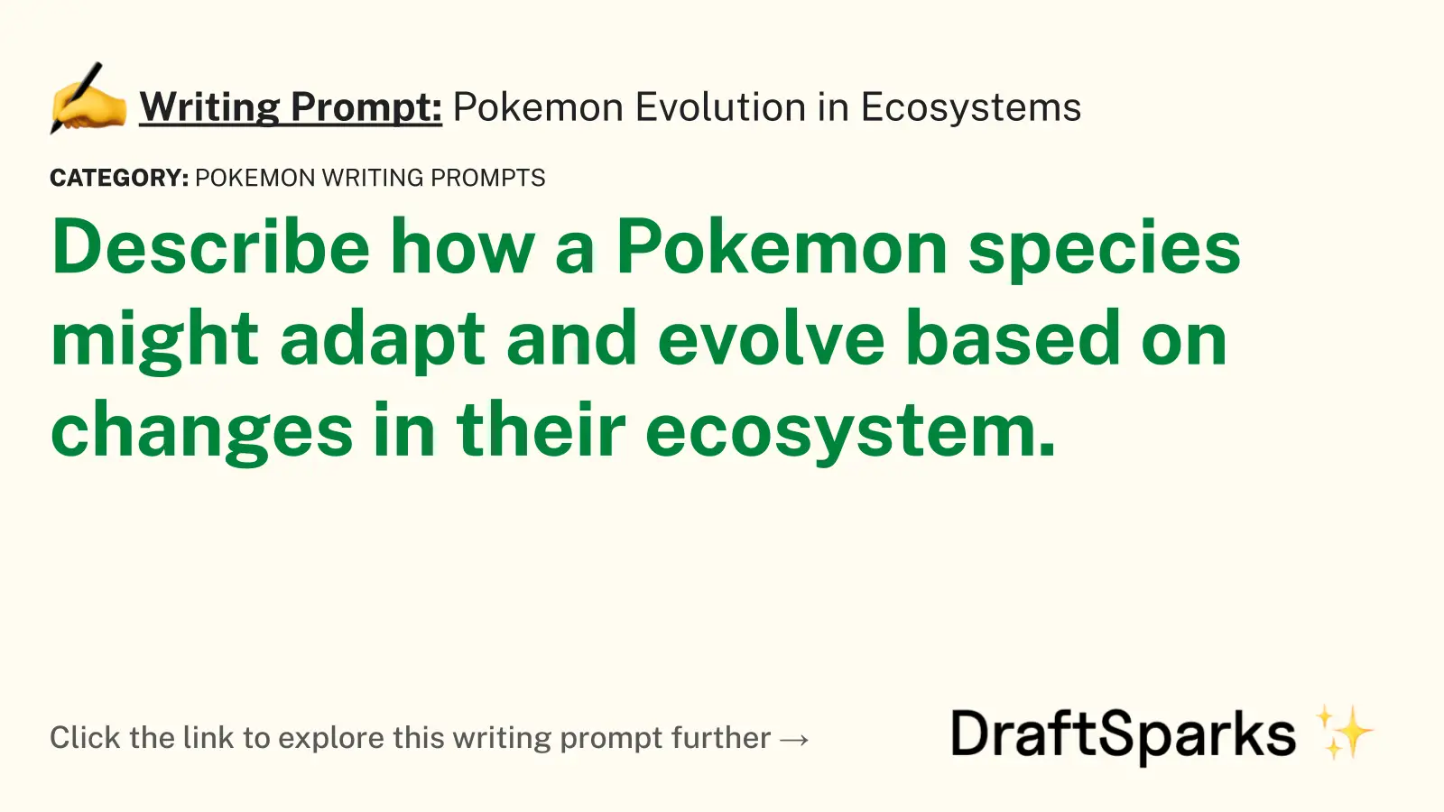 Pokemon Evolution in Ecosystems