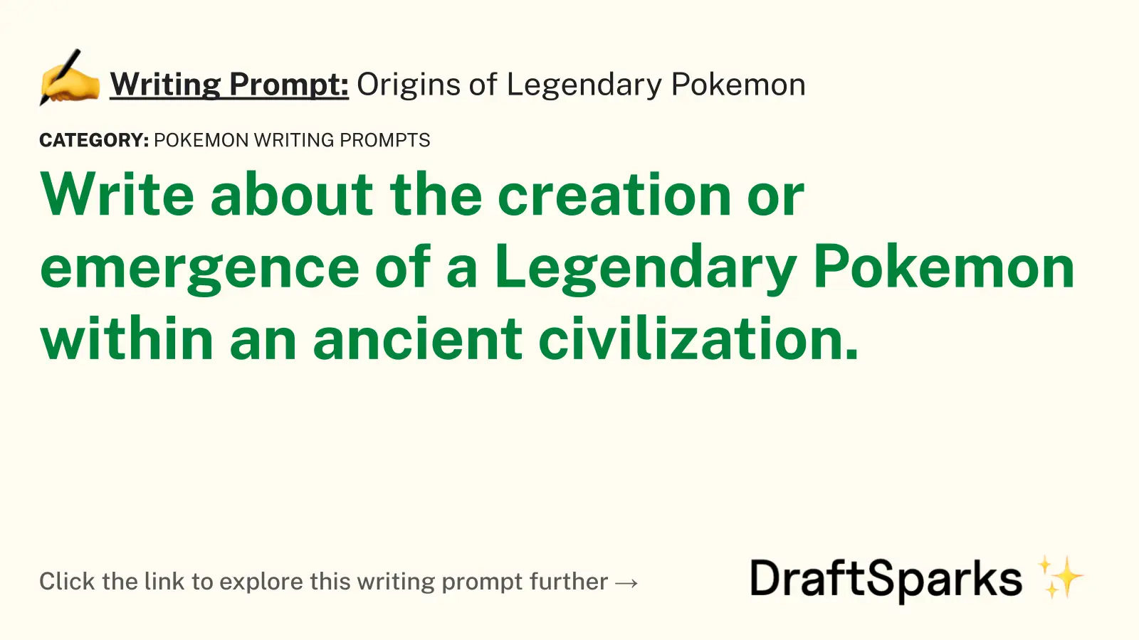 Origins of Legendary Pokemon