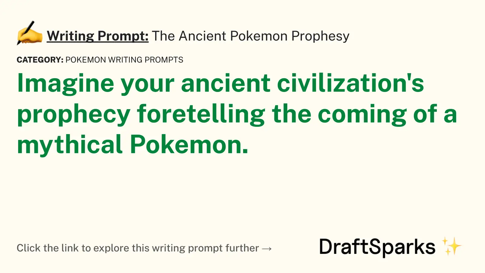 The Ancient Pokemon Prophesy