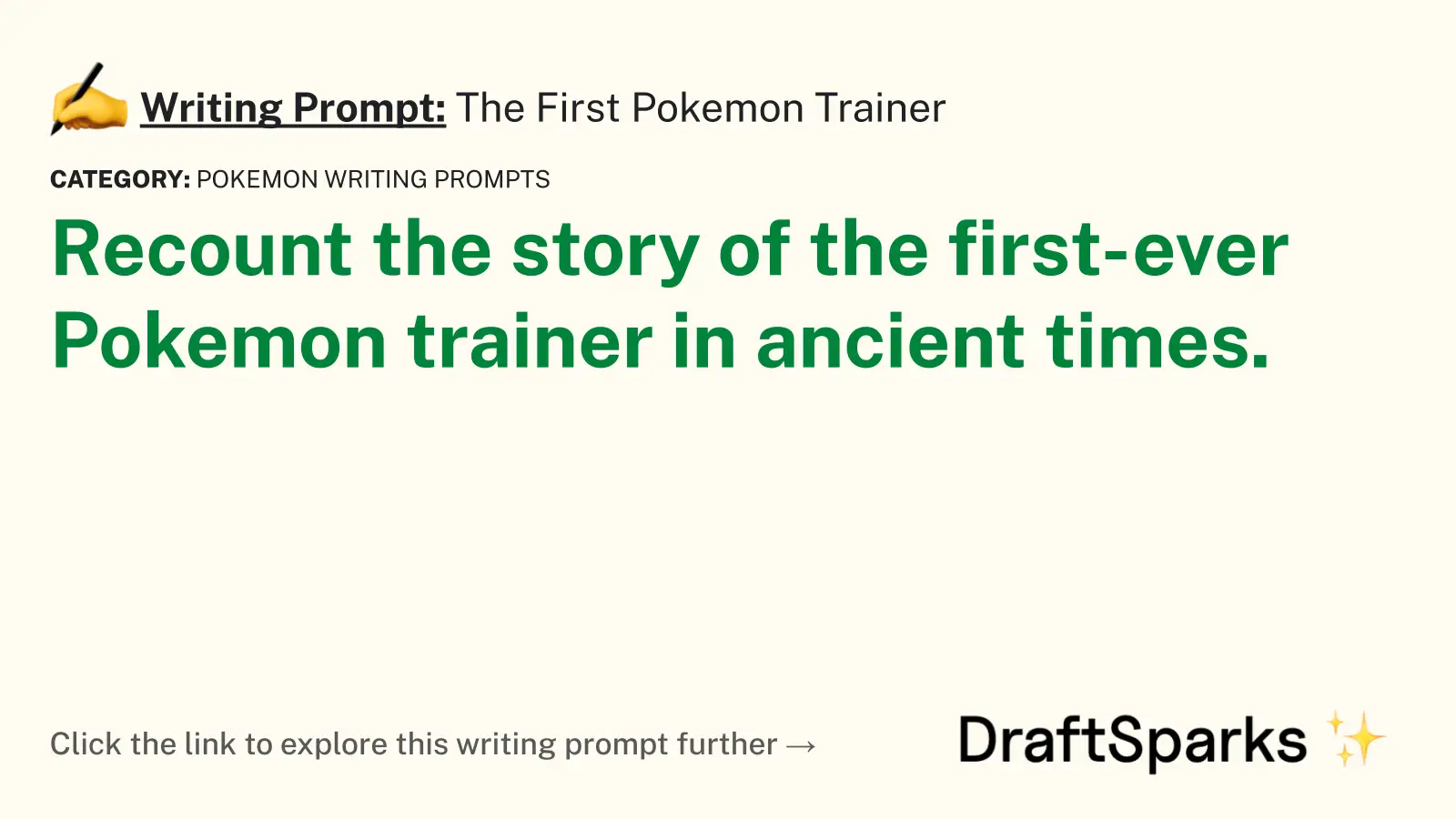 The First Pokemon Trainer