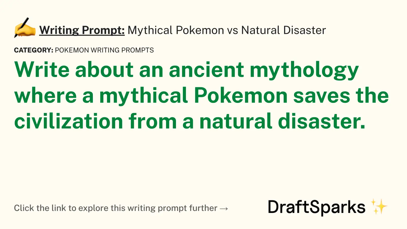 Mythical Pokemon vs Natural Disaster