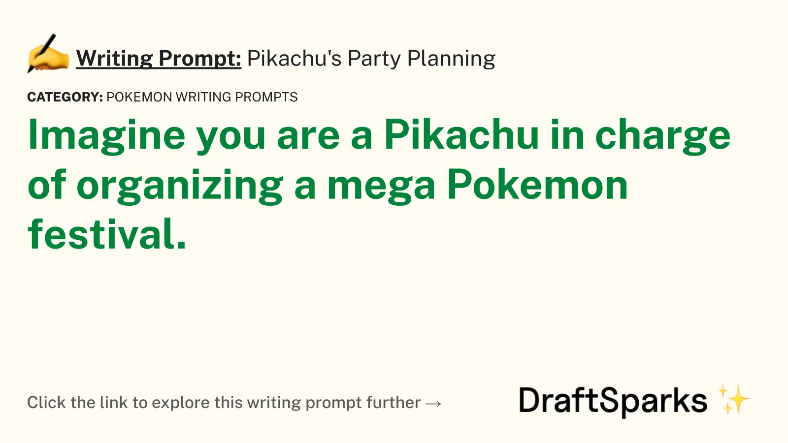 Pikachu’s Party Planning