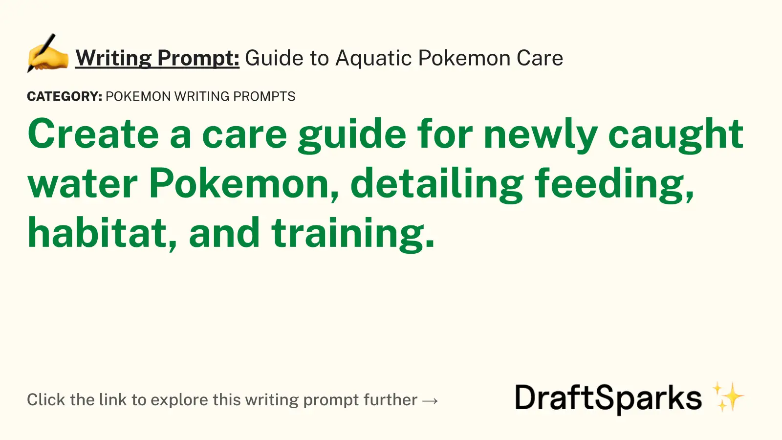 Guide to Aquatic Pokemon Care