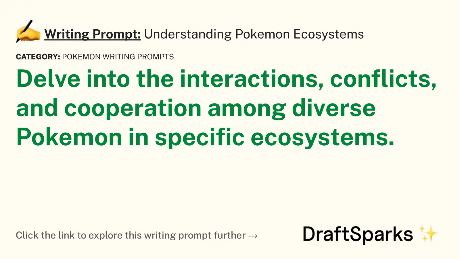 Understanding Pokemon Ecosystems