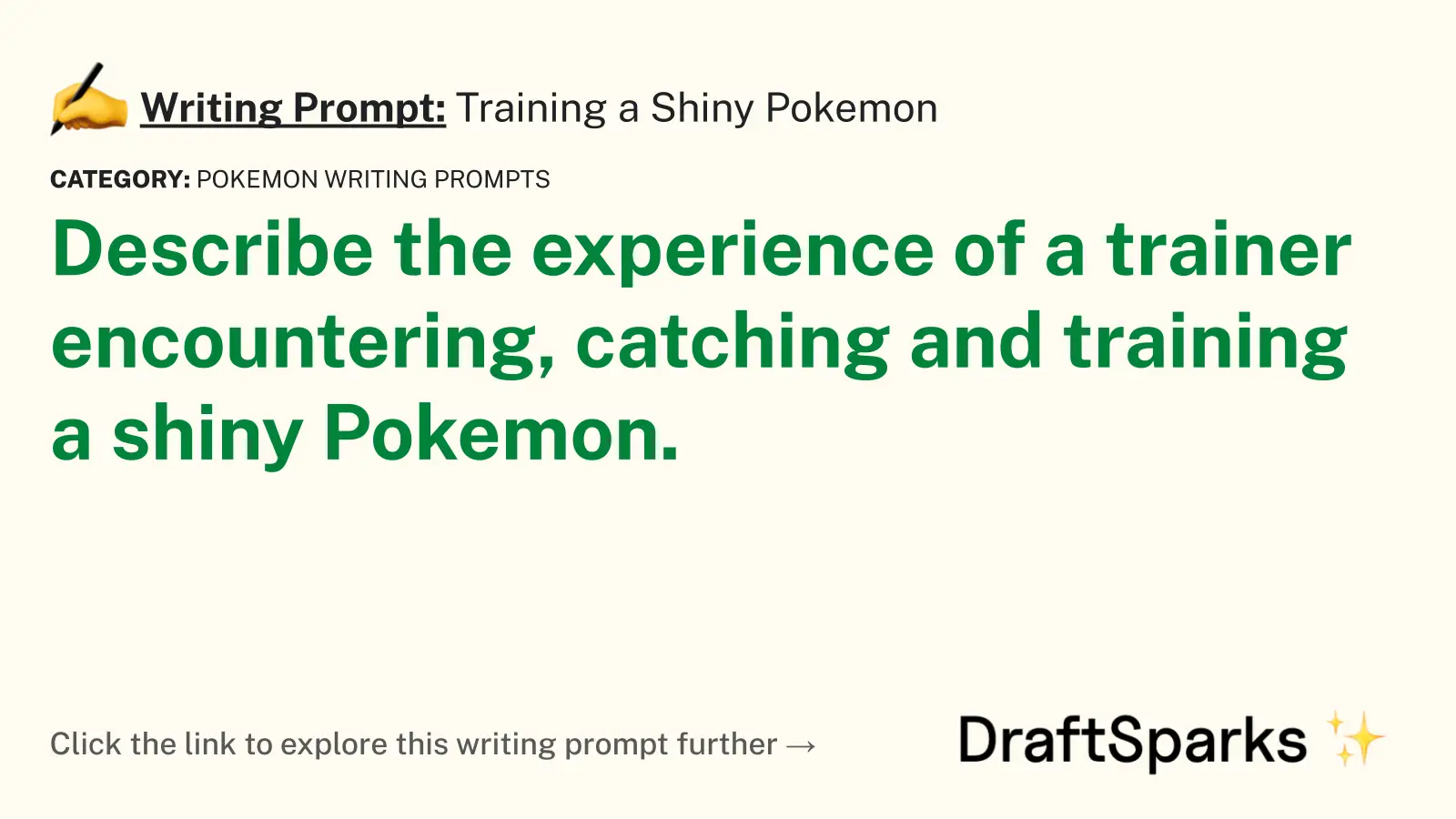 Training a Shiny Pokemon