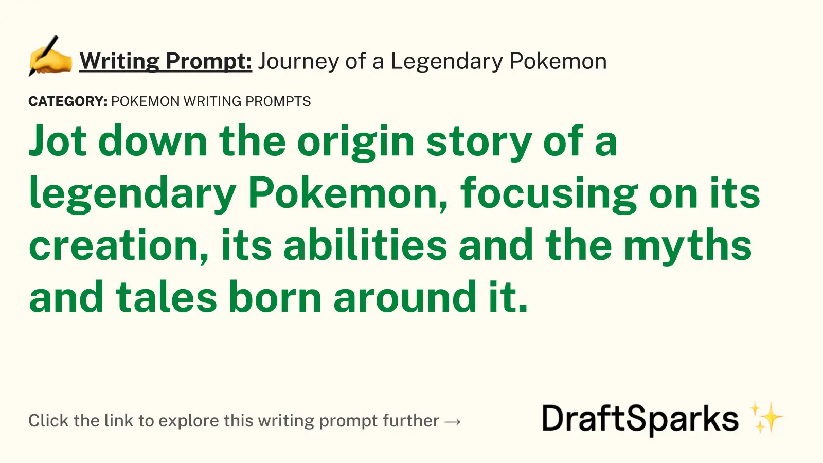 Journey of a Legendary Pokemon