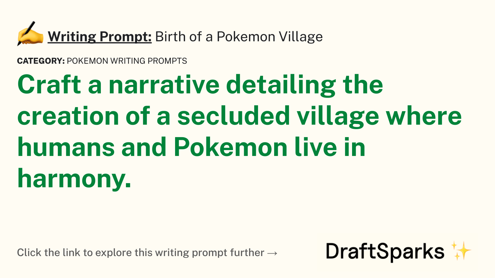 Birth of a Pokemon Village
