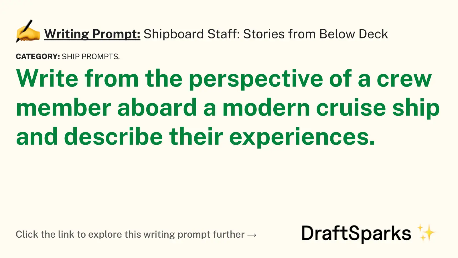 Shipboard Staff: Stories from Below Deck
