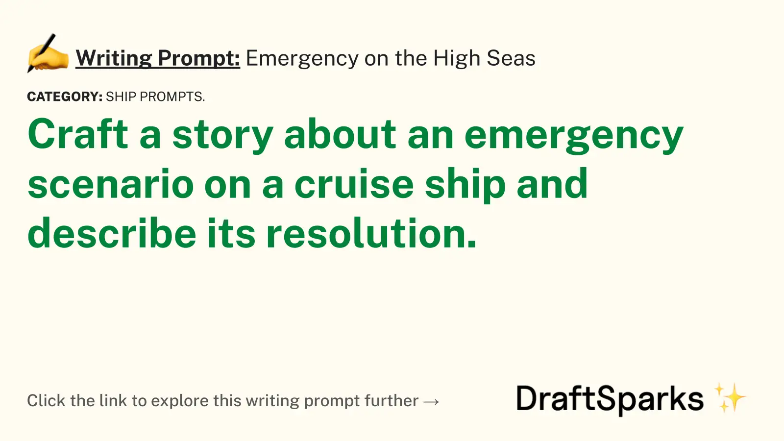 Emergency on the High Seas