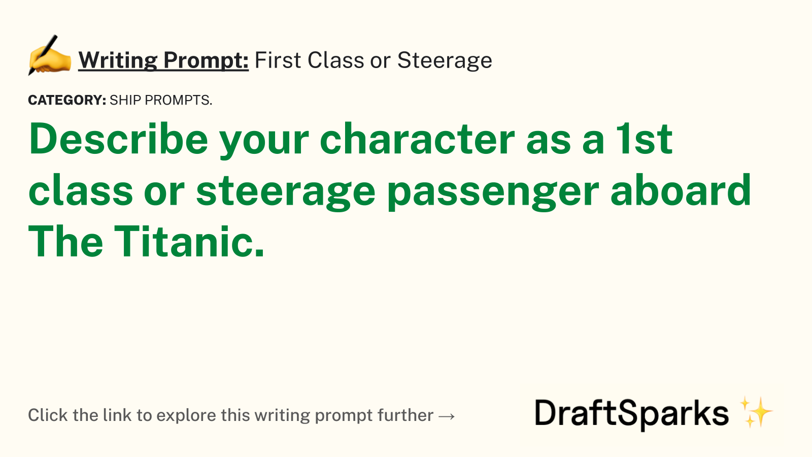 First Class or Steerage