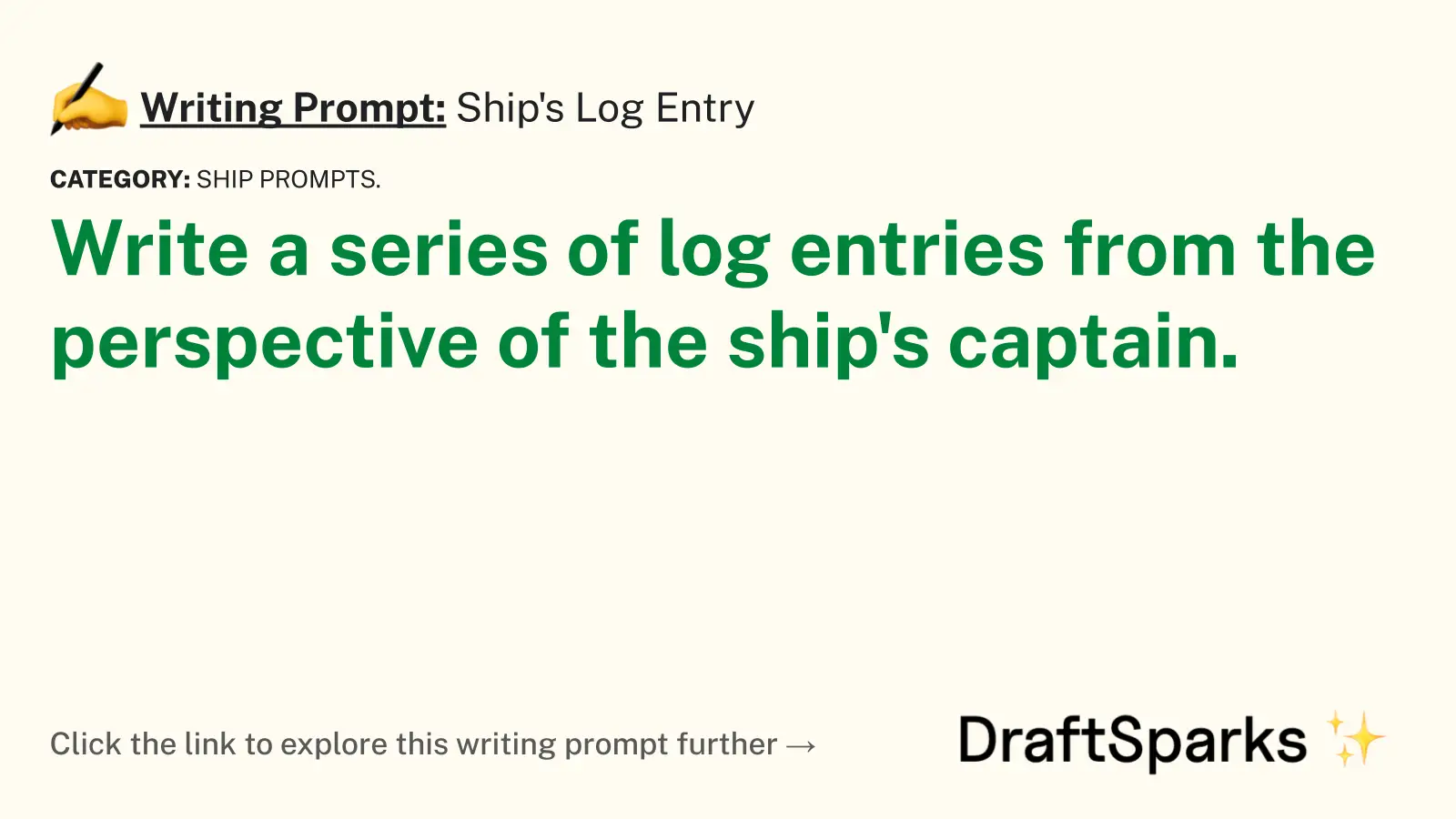 Ship’s Log Entry