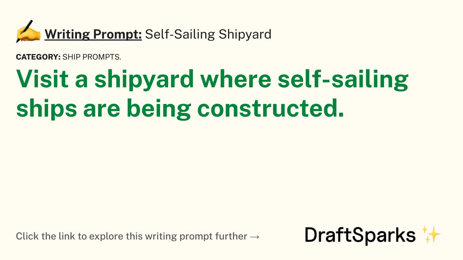 Self-Sailing Shipyard
