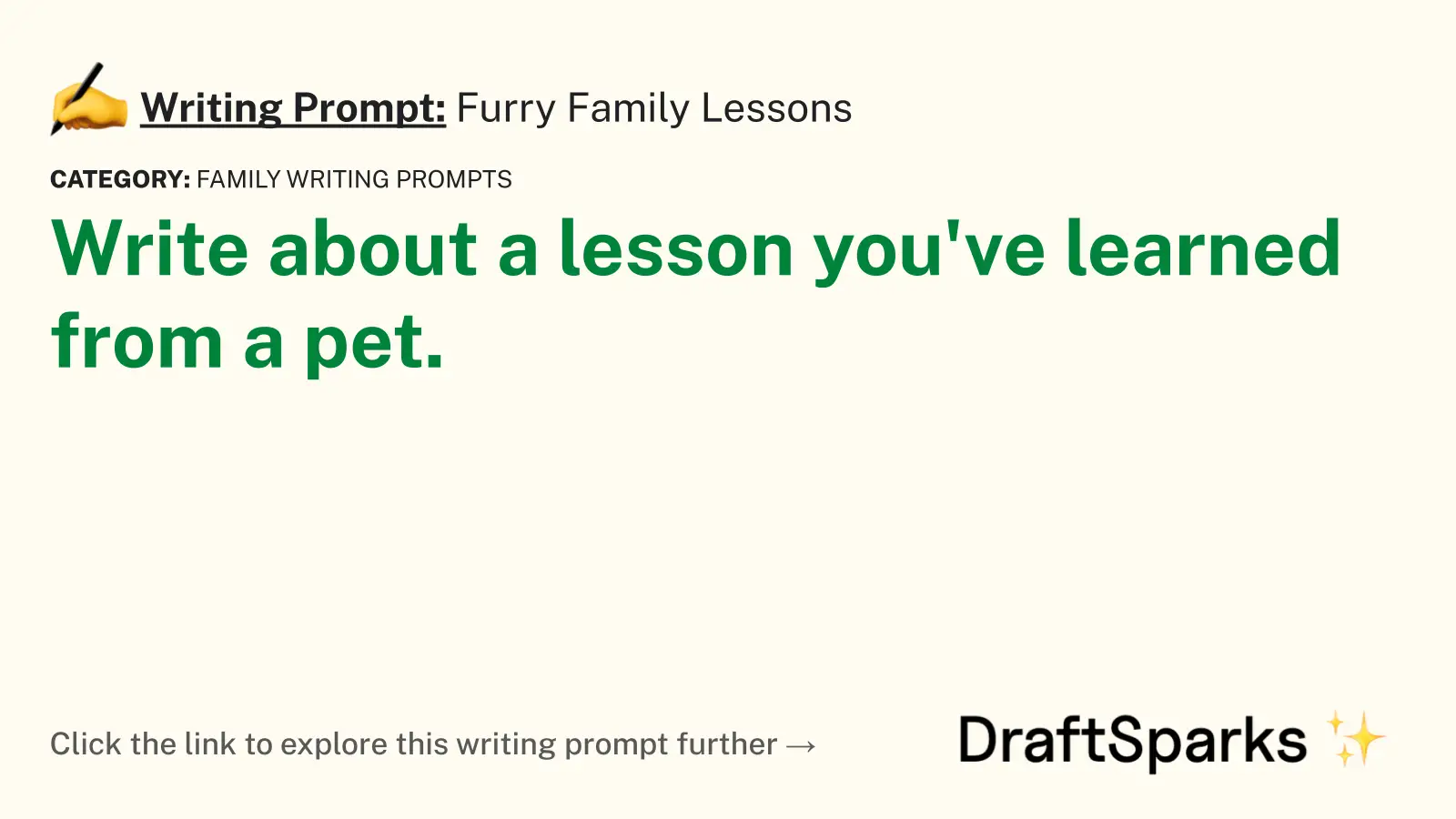Furry Family Lessons