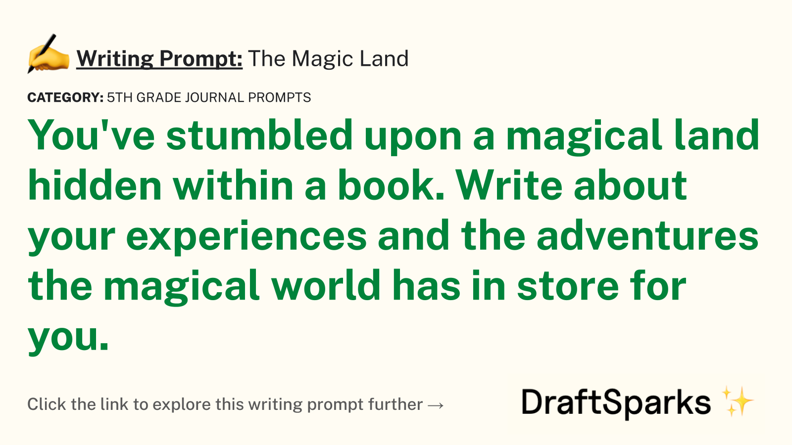 Writing Prompt: The Magic Land • DraftSparks