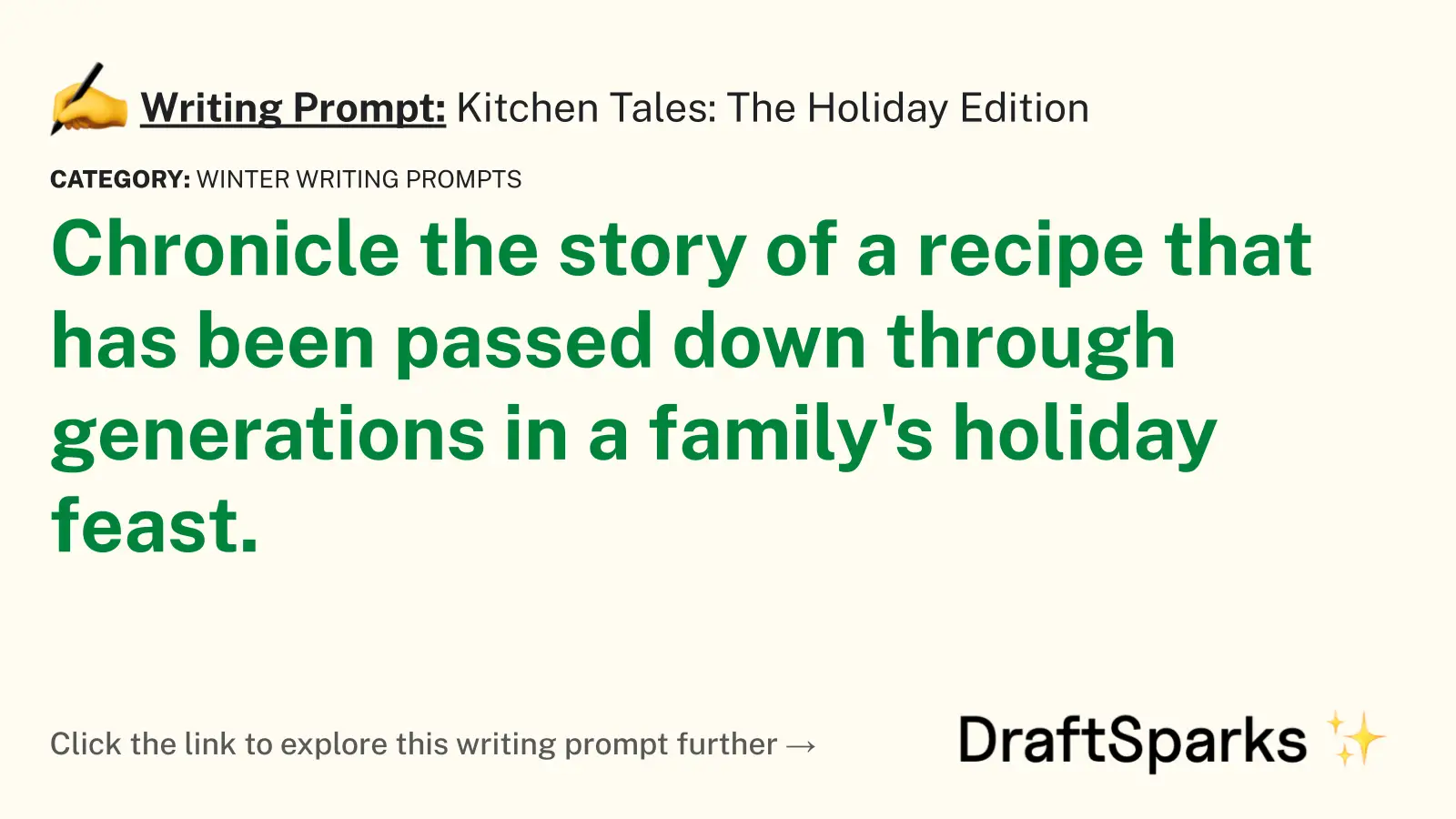 Kitchen Tales: The Holiday Edition