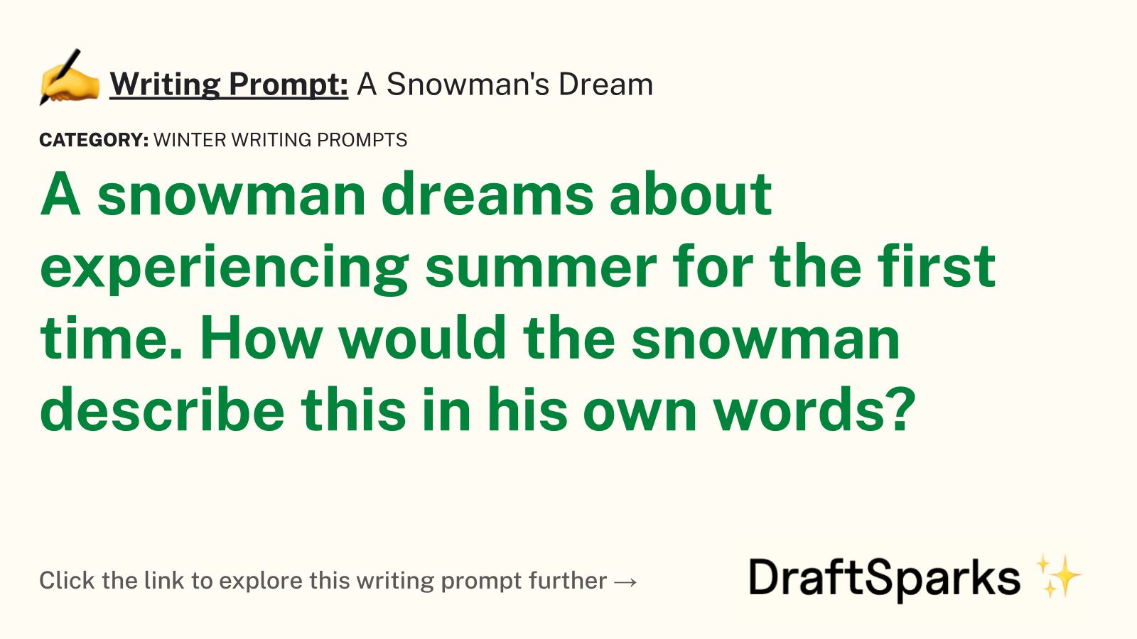 A Snowman’s Dream
