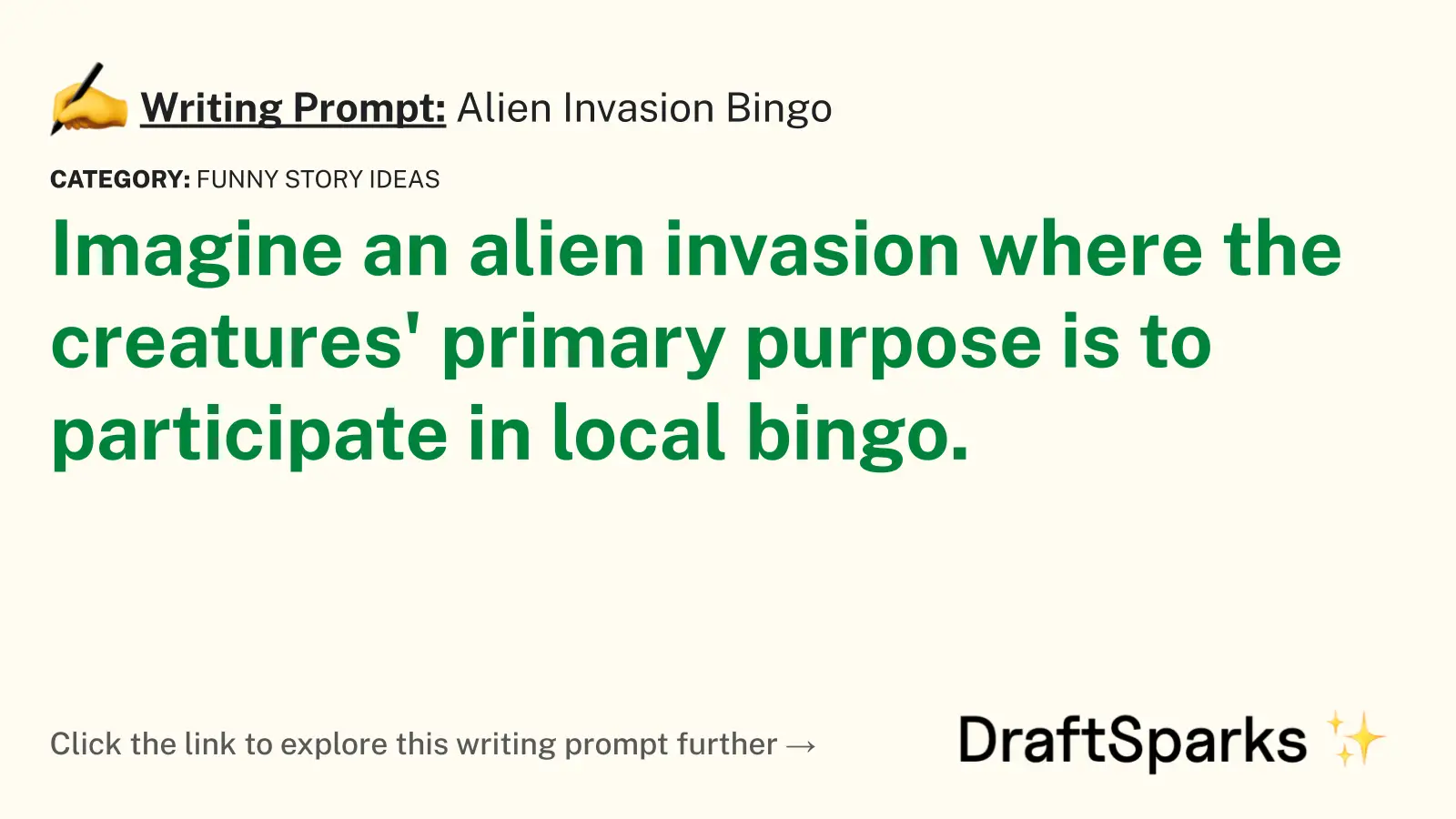 Alien Invasion Bingo
