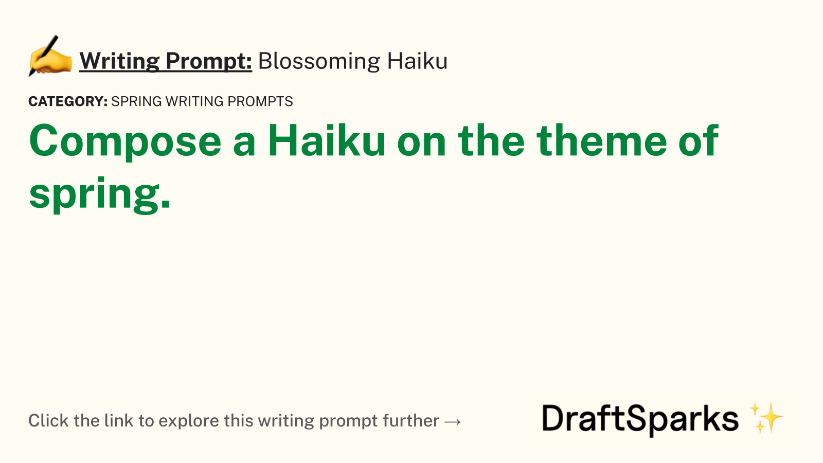 Blossoming Haiku