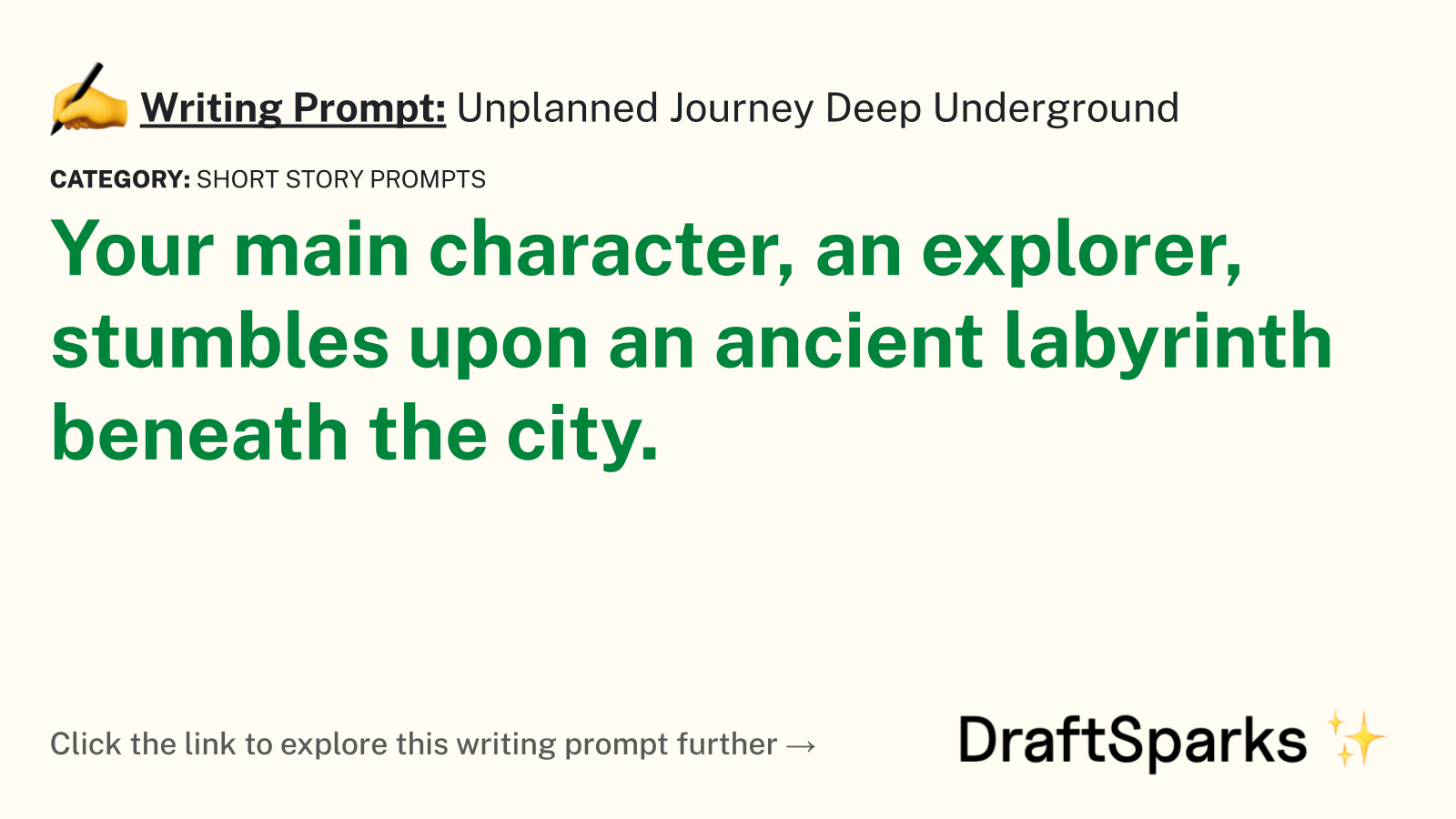 Unplanned Journey Deep Underground