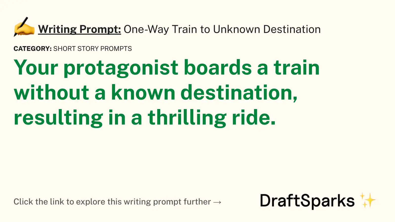 One-Way Train to Unknown Destination