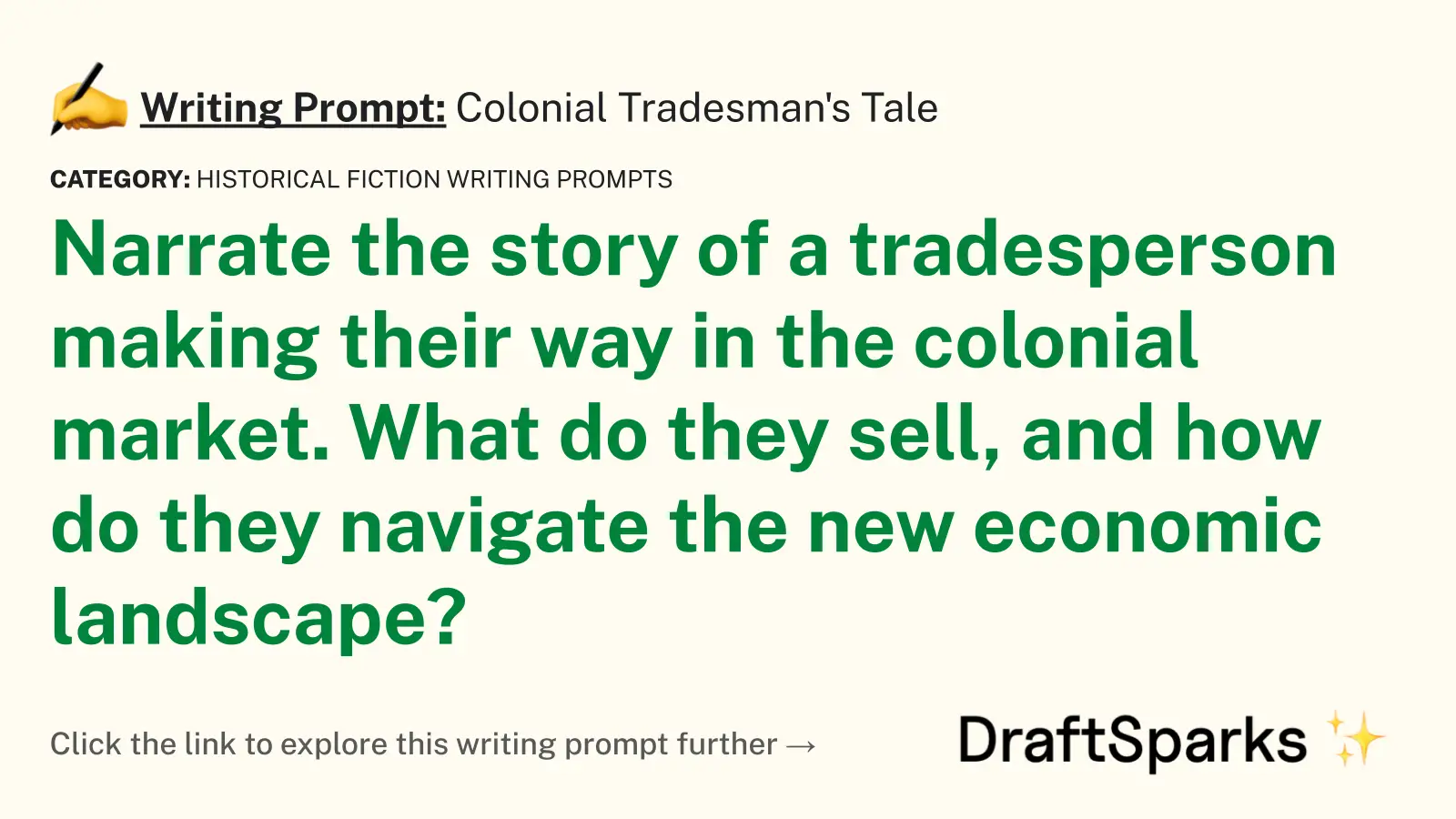 Colonial Tradesman’s Tale