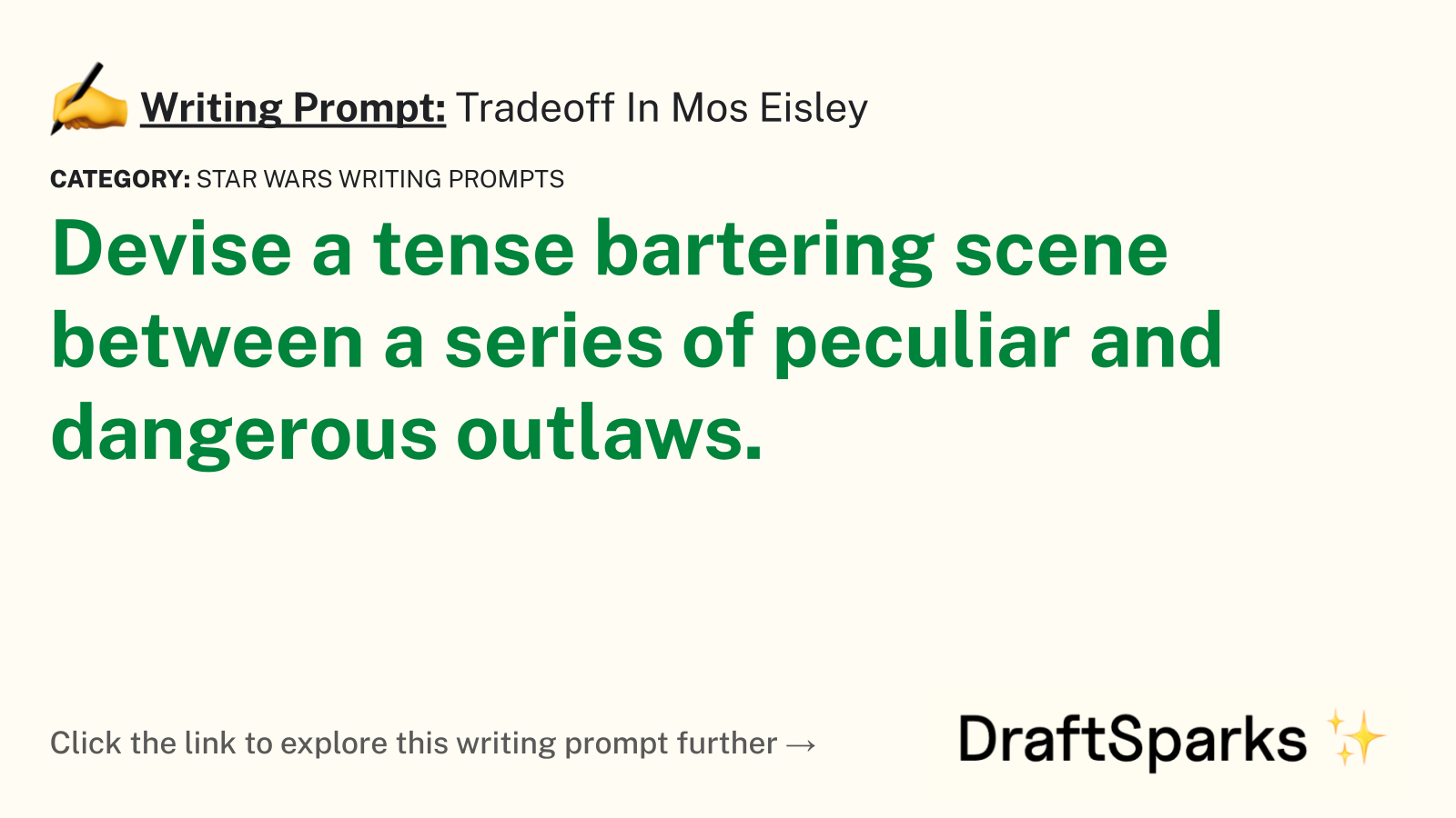 Tradeoff In Mos Eisley