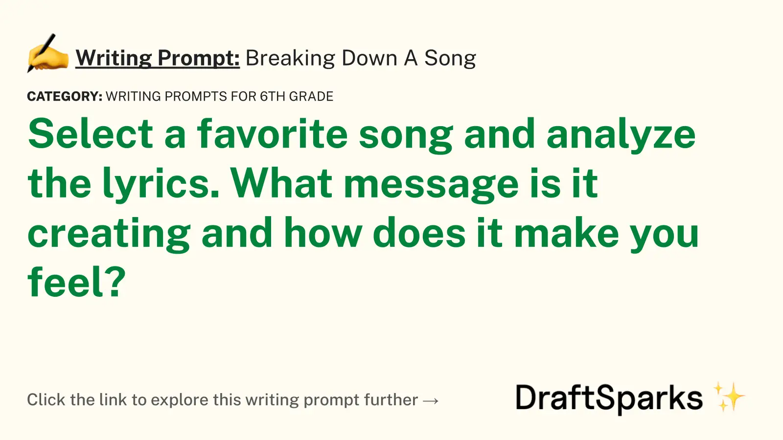 Breaking Down A Song