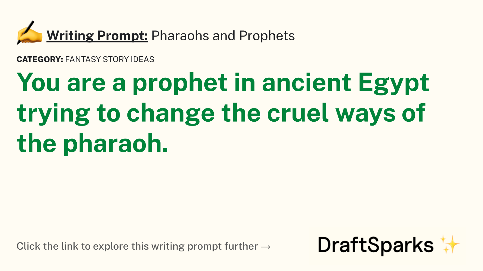 Pharaohs and Prophets