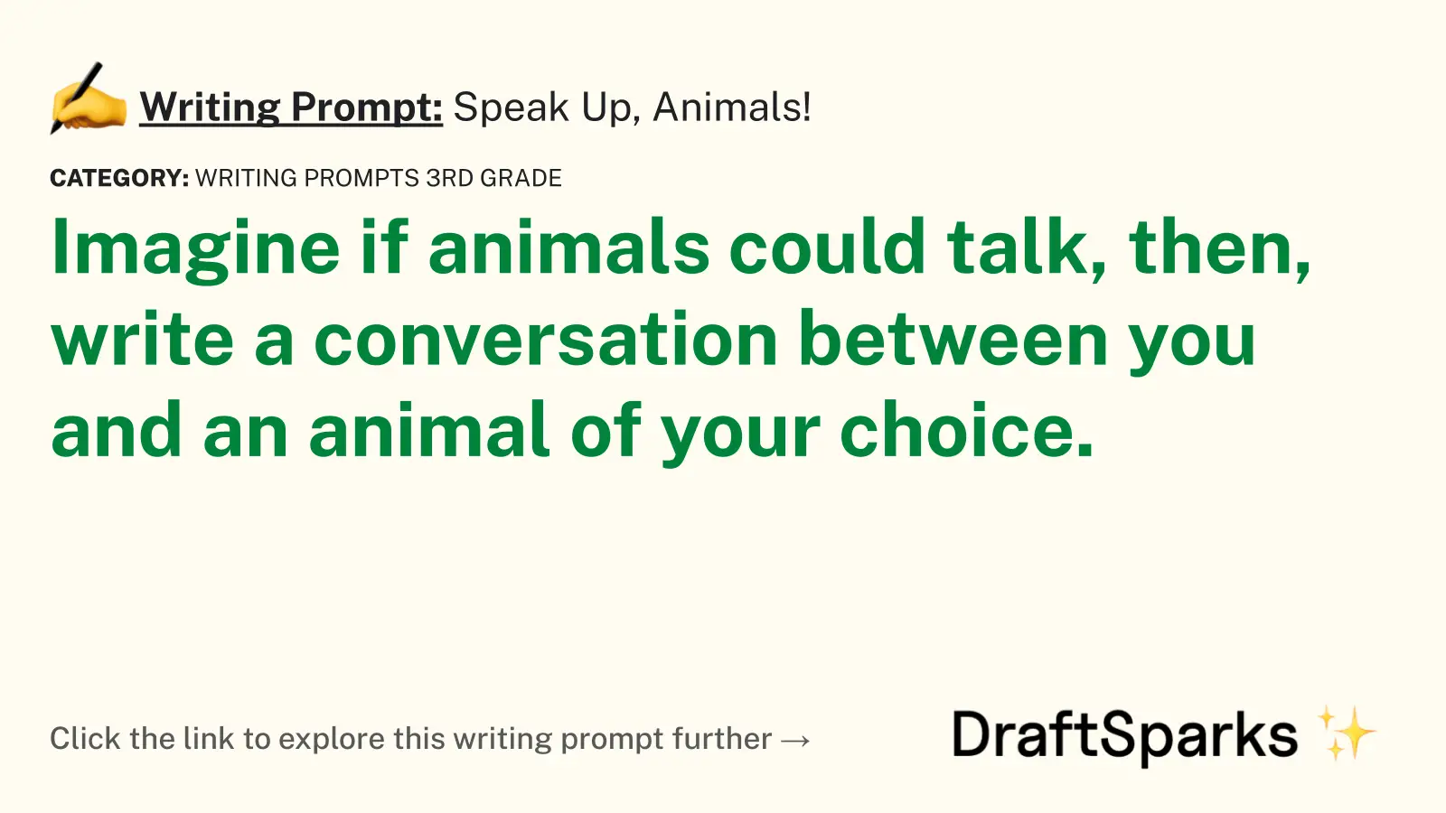 Speak Up, Animals!