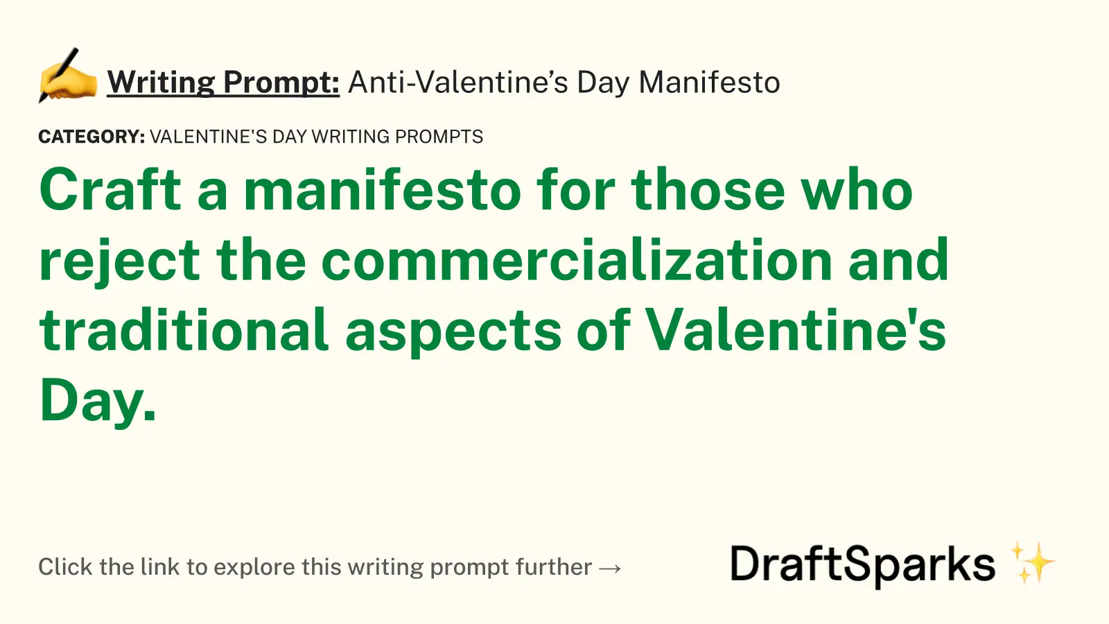 Anti-Valentine’s Day Manifesto