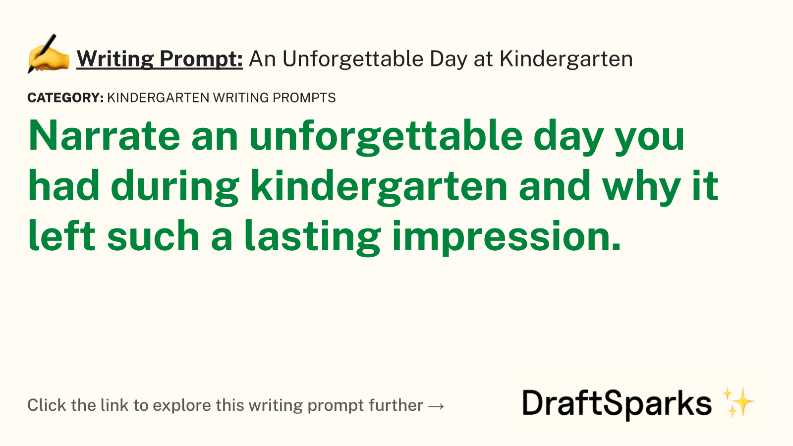 An Unforgettable Day at Kindergarten