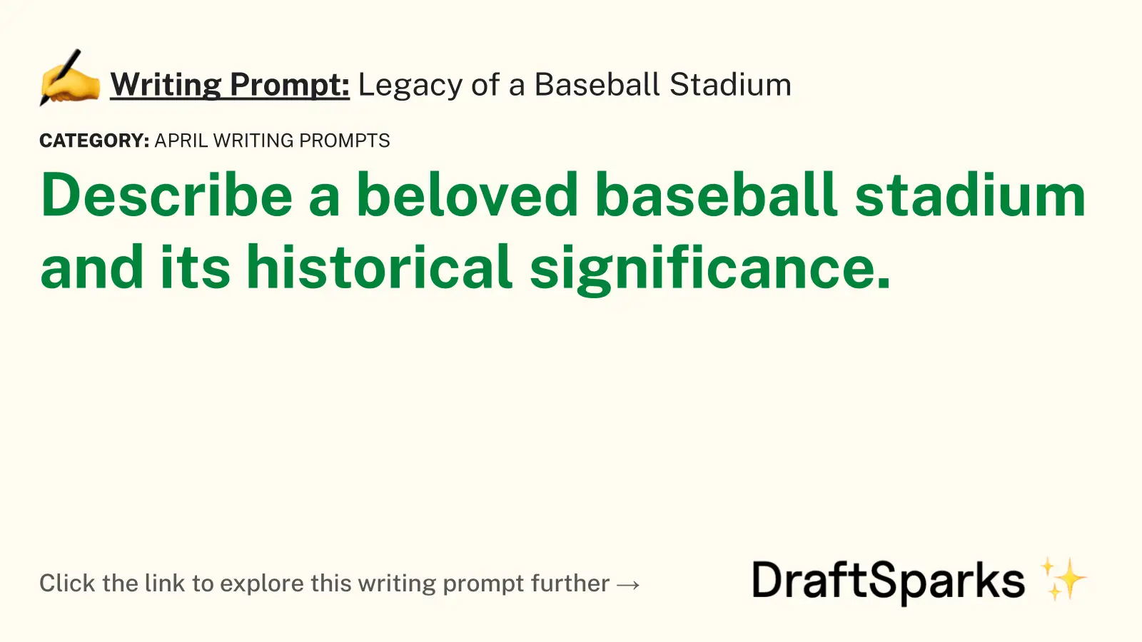 Legacy of a Baseball Stadium