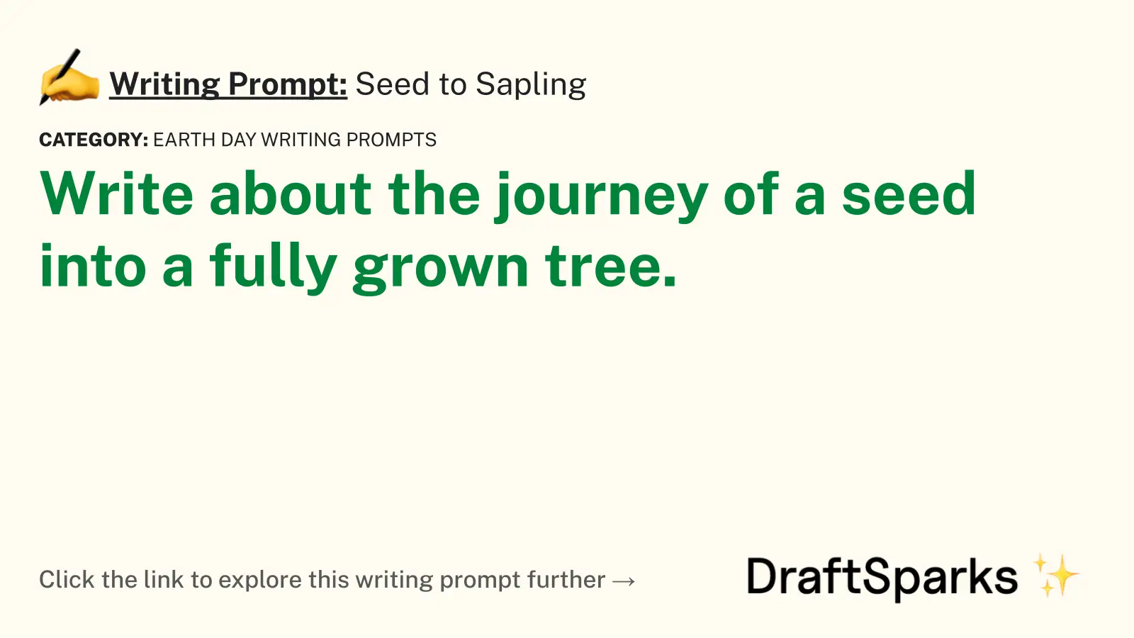 Seed to Sapling