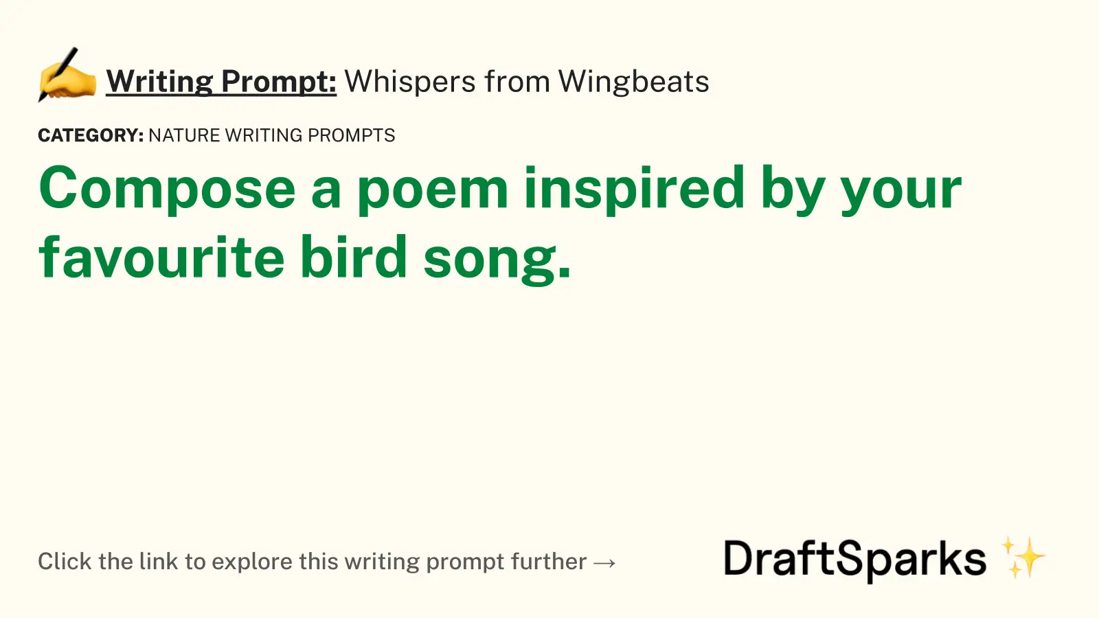 Whispers from Wingbeats
