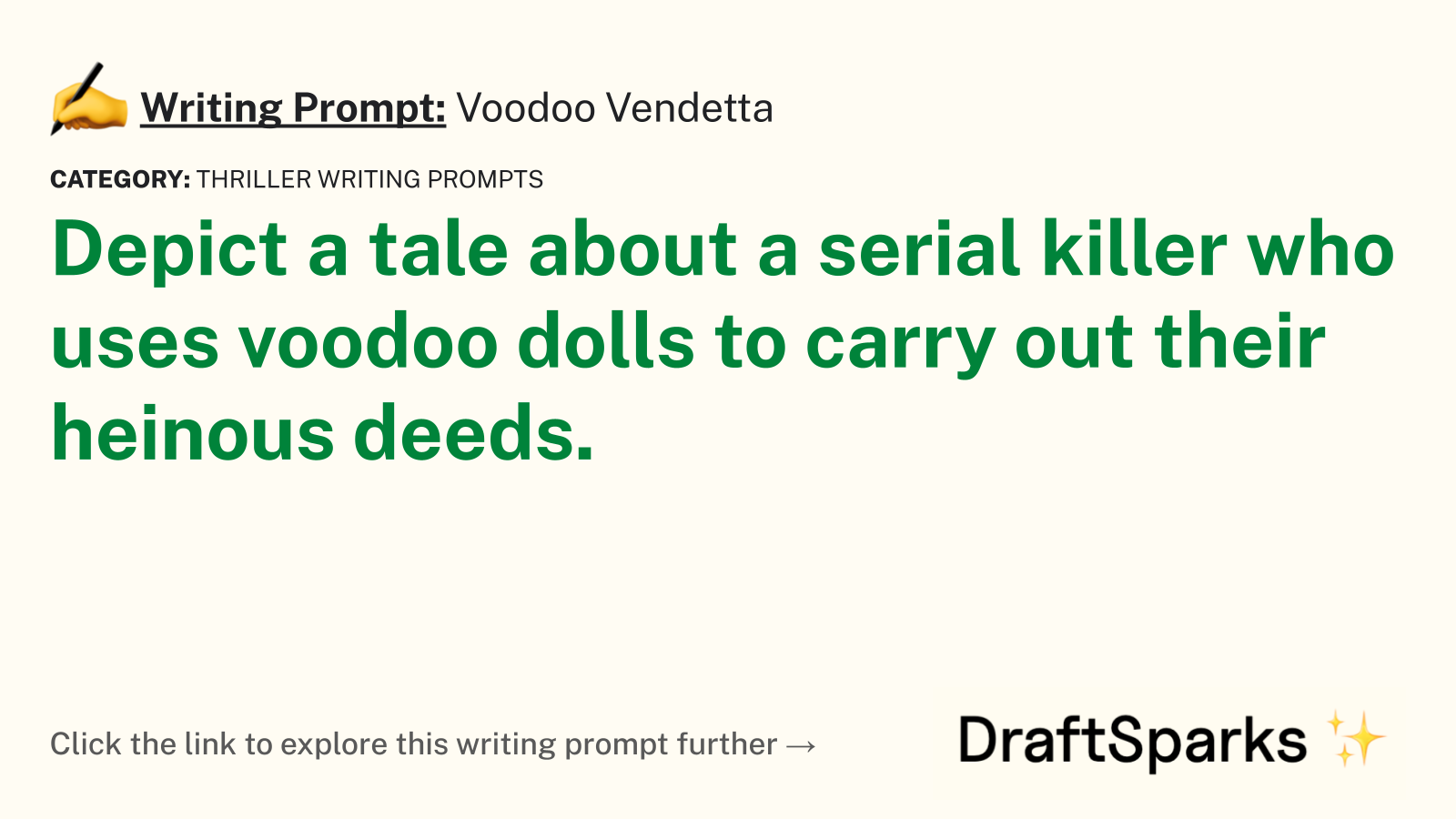 Writing Prompt Voodoo Vendetta Draftsparks