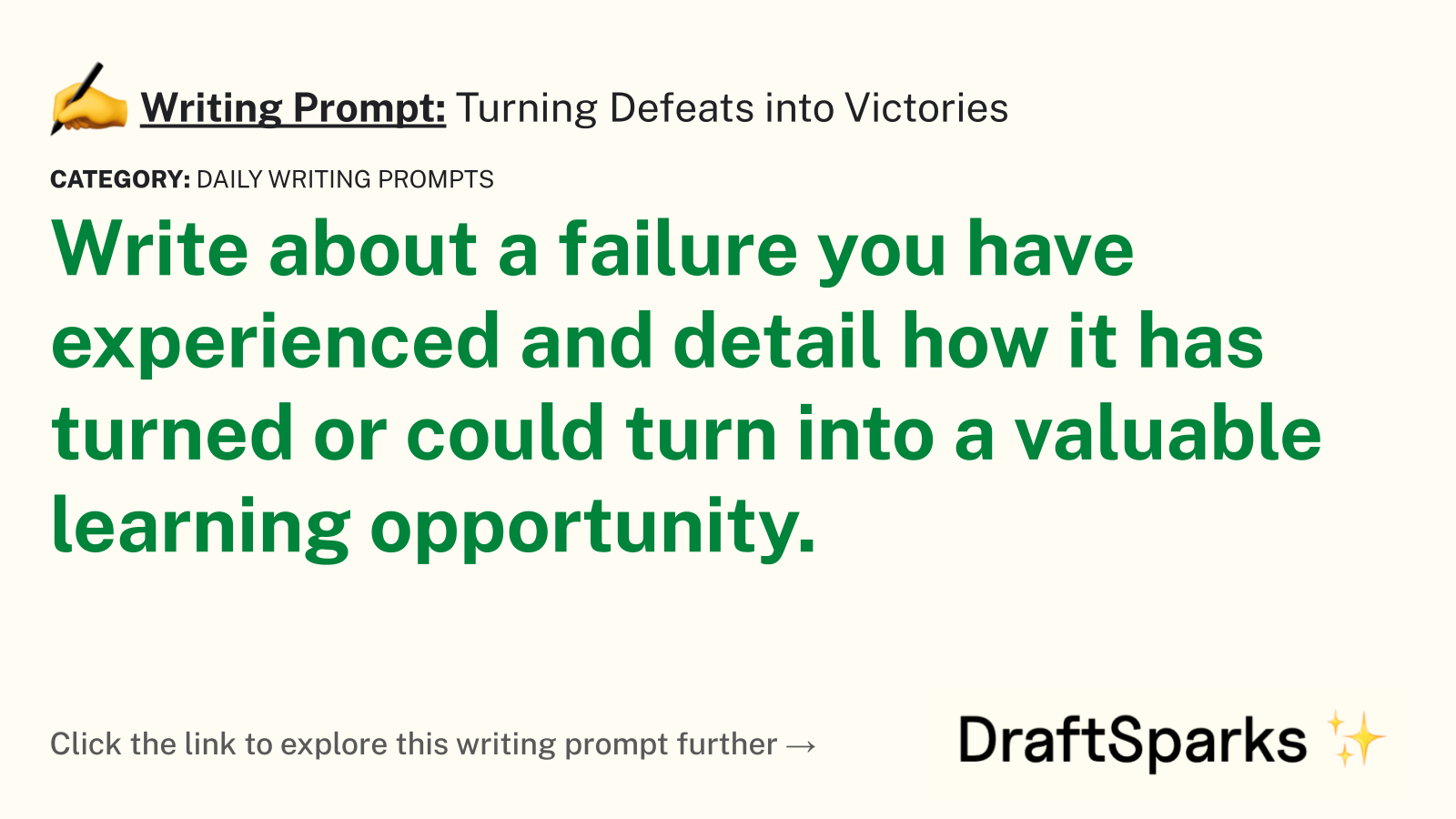 Turning Defeats into Victories