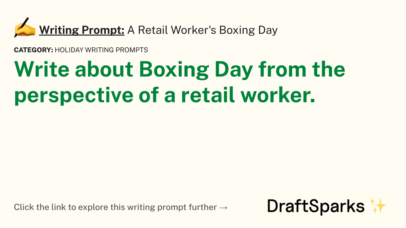A Retail Worker’s Boxing Day