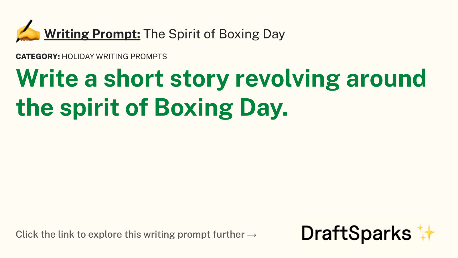 The Spirit of Boxing Day