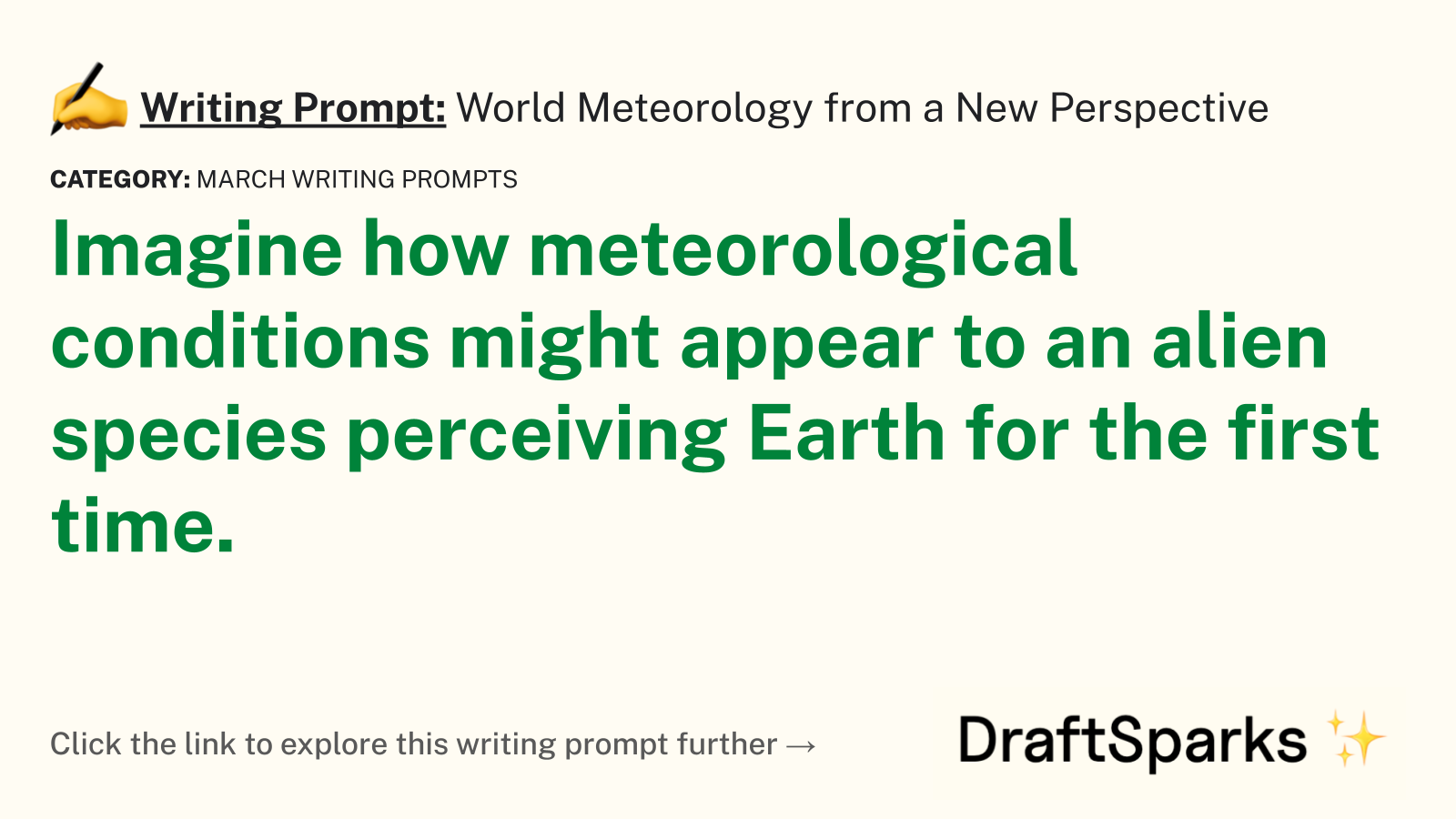 World Meteorology from a New Perspective