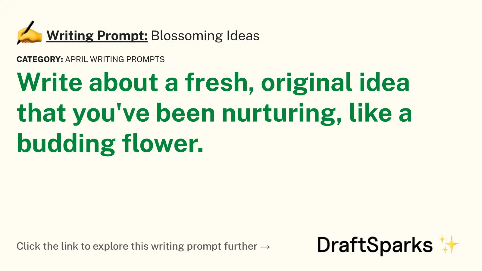 Blossoming Ideas