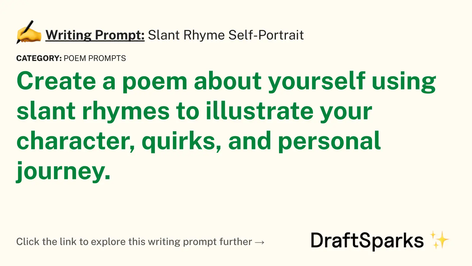 Slant Rhyme Self-Portrait