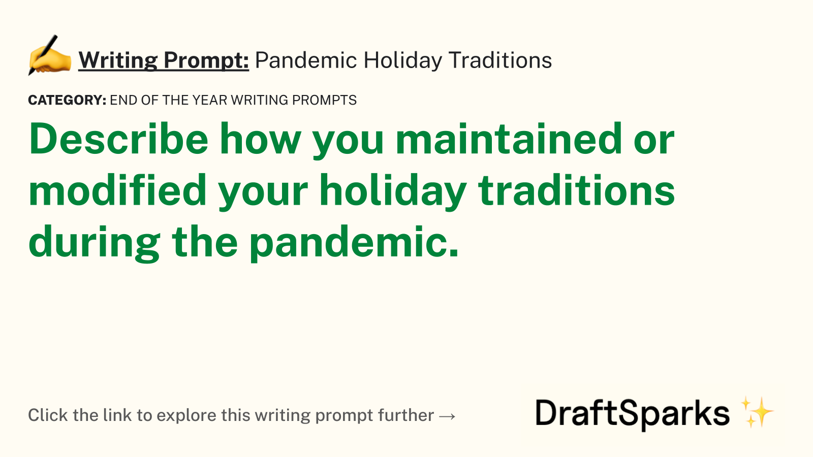 Pandemic Holiday Traditions