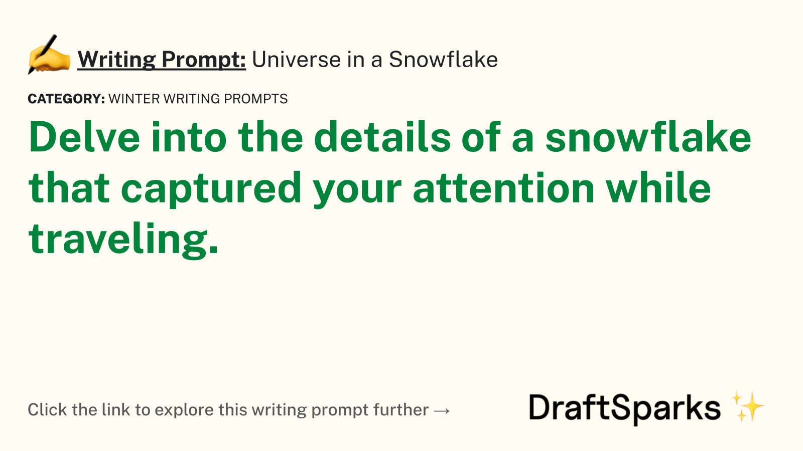 Universe in a Snowflake