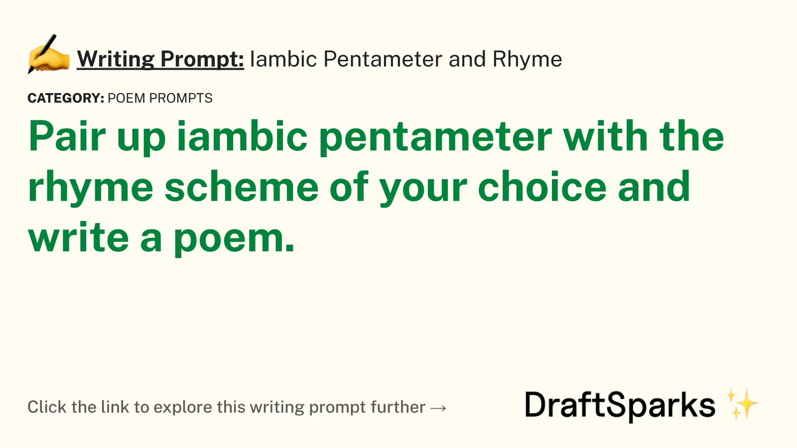 Iambic Pentameter and Rhyme